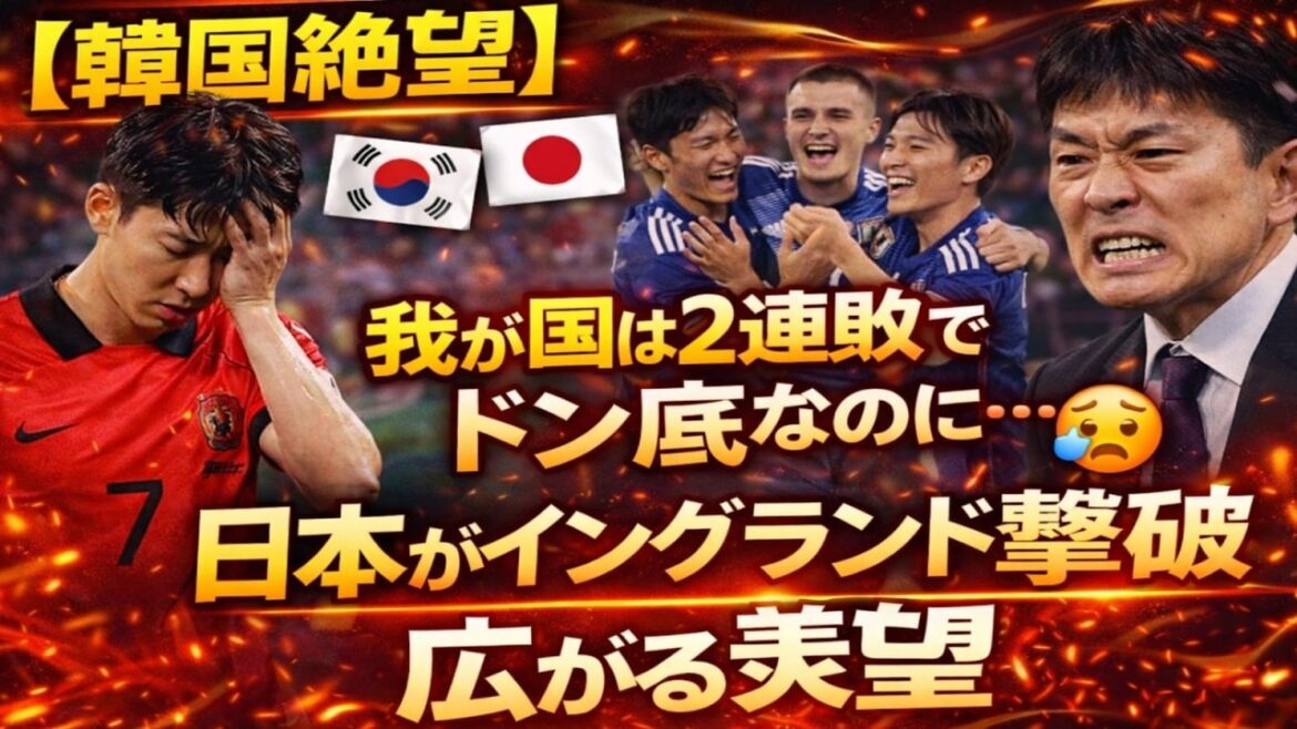 [Korean despair]“Our country is at the bottom with two consecutive losses...” Japan defeats England, envy spreads