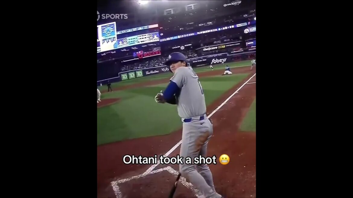 Shohei Ohtani took a hit on the catcher’s throw to first 😬 Shohei Ohtani took a hit on the catcher's throw to first 😬