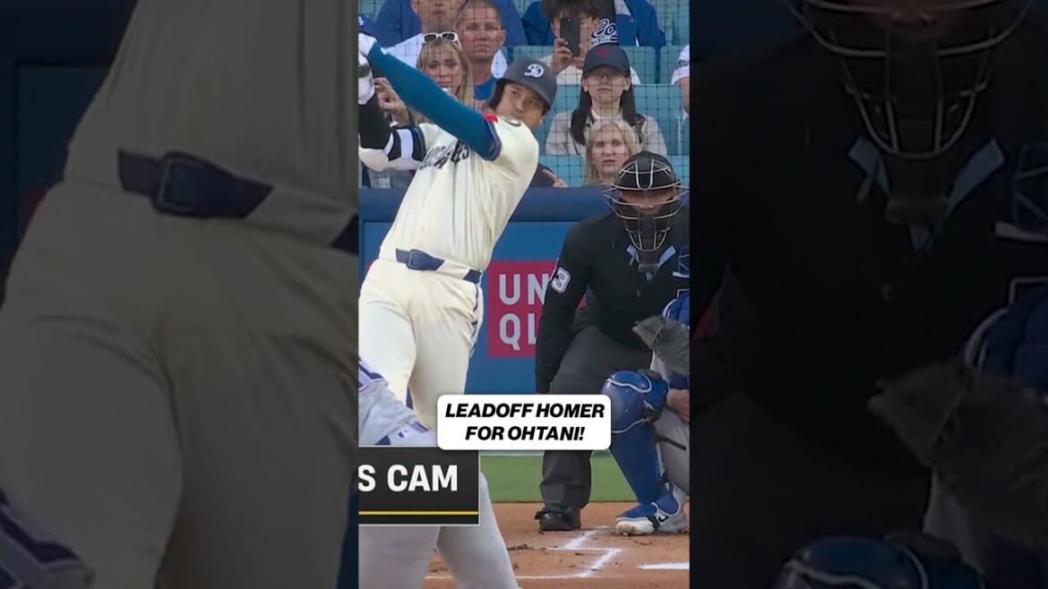 Shohei Ohtani with a leadoff homer 💥 #baseball #shohei #ohtani #Dodgers #mlb