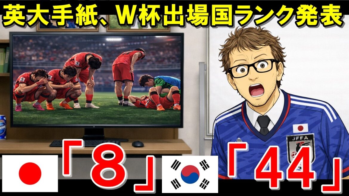 ``Japan is ranked 8th in the world, and South Korea is at a very low level.'' Moriyasu Japan is highly praised in the latest World Cup ranking announced by a prestigious British newspaper! Korean media went crazy...[Overseas reaction/Japanese soccer team]