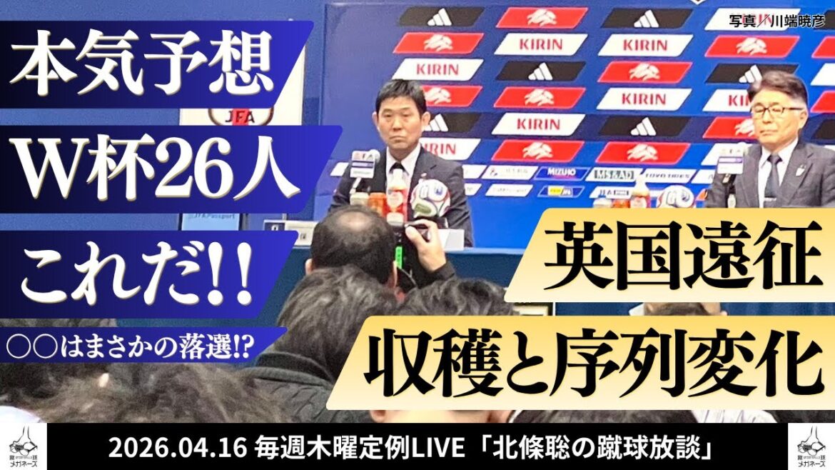 [Japan National Soccer National Team]Serious predictions for the 26 members of the World Cup! Will Morita join? Why do you need Nagatomo? Satoshi Hojo's soccer chat #Shin soccer glasses