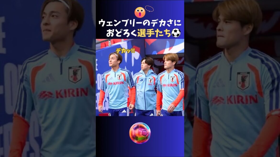 Japanese national team players are surprised by the huge stadium #Japan national soccer team