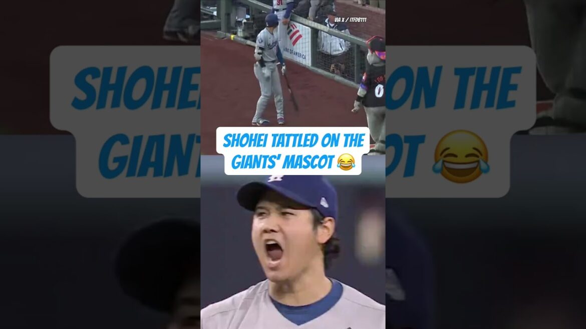 Shohei Ohtani TATTLED on the Giants' mascot 😭