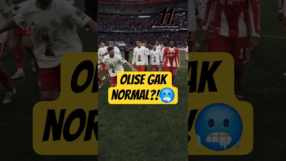 Olise did the strangest thing during Bayern's Bundesliga celebration! 🤣😳 #shorts