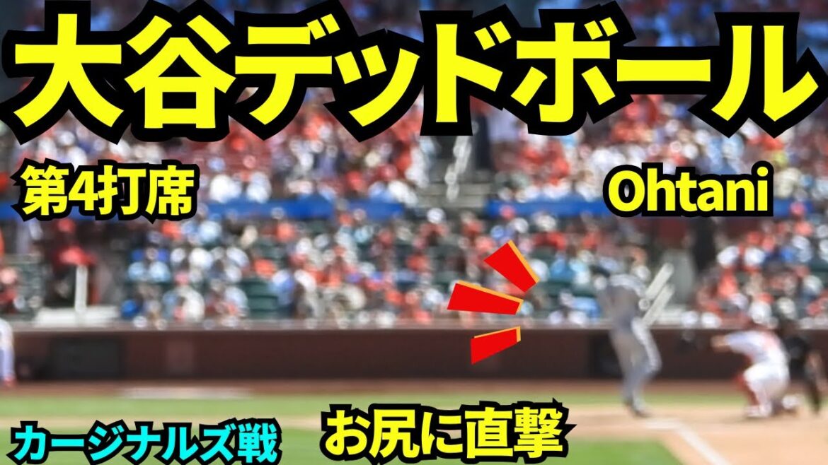 Shohei Otani's butt is a dead ball in agony! ! I screamed at the fourth dead ball this year![Local video]May 3, 2026 Dodgers vs Cardinals