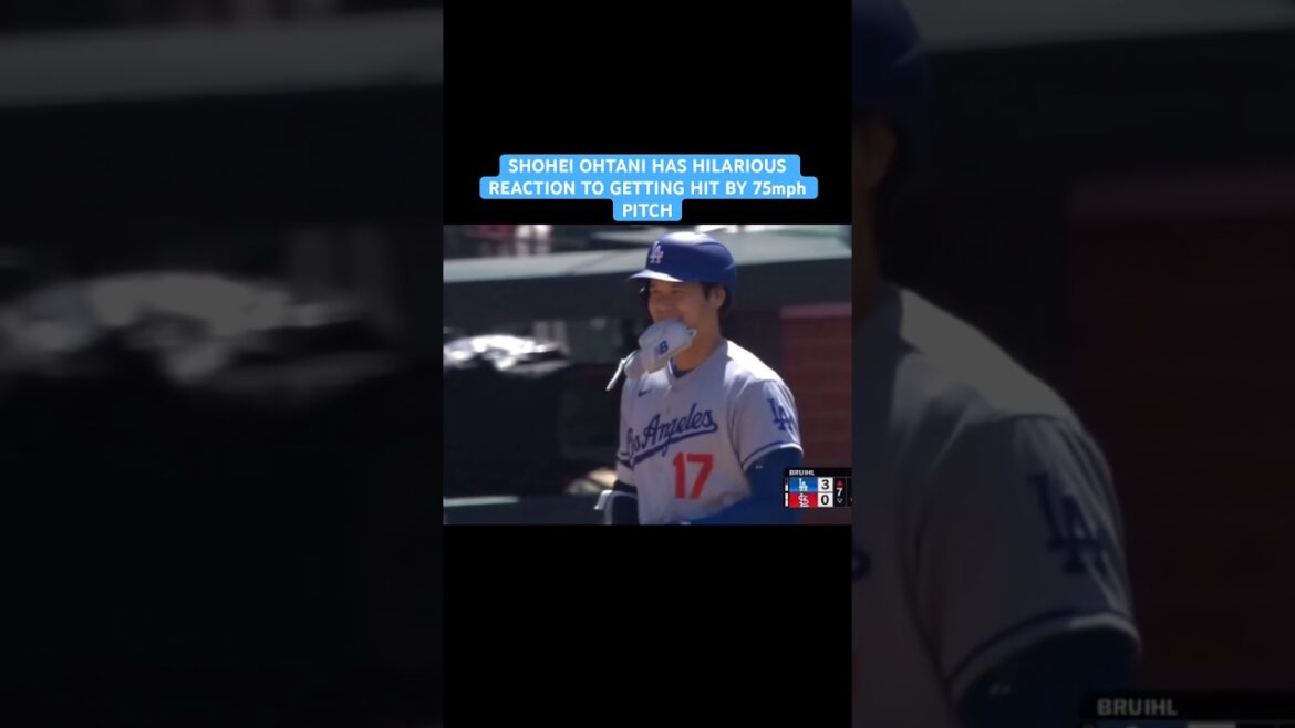 SHOHEI OHTANI HAS HILARIOUS REACTION TO GETTING HIT BY 75mph PITCH