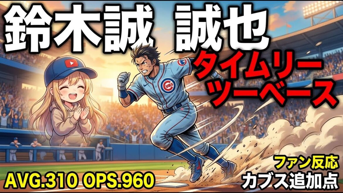 [MLB Breaking News]Seiya Suzuki makes a timely two base! Cubs extra point leads to 3-1