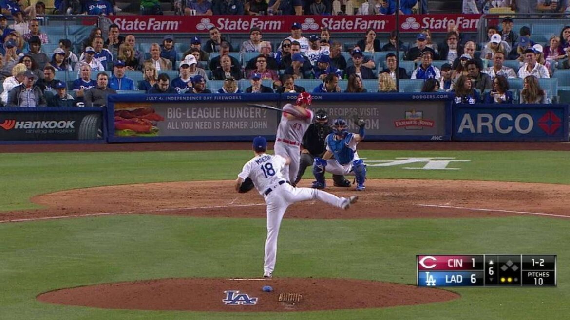 CIN@LAD: Maeda strikes out Schebler out of the 'pen