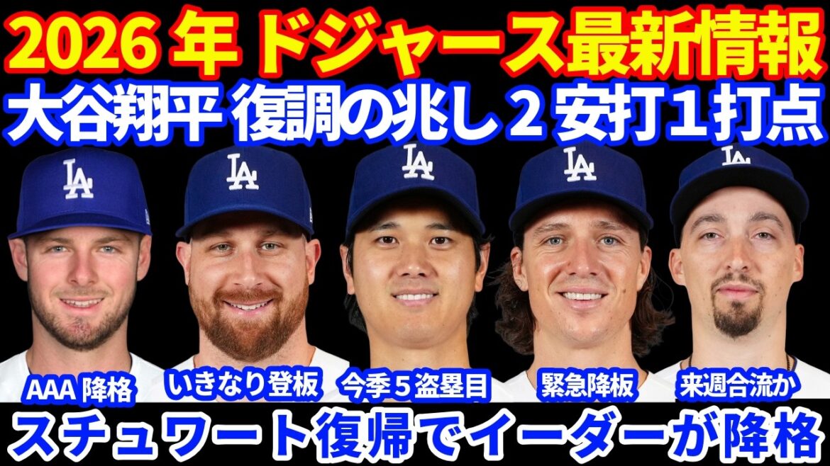 [Emergency withdrawal]2026 Dodgers latest information!! ️ Shohei Otani signs of recovery 2 hits, 1 RBI, 1 stolen base 💪 Stewart returns from IL and Eider is demoted to AAA!! ️ Due to Glasnow's emergency departure, MRI examination schedule is expected to be avoided
