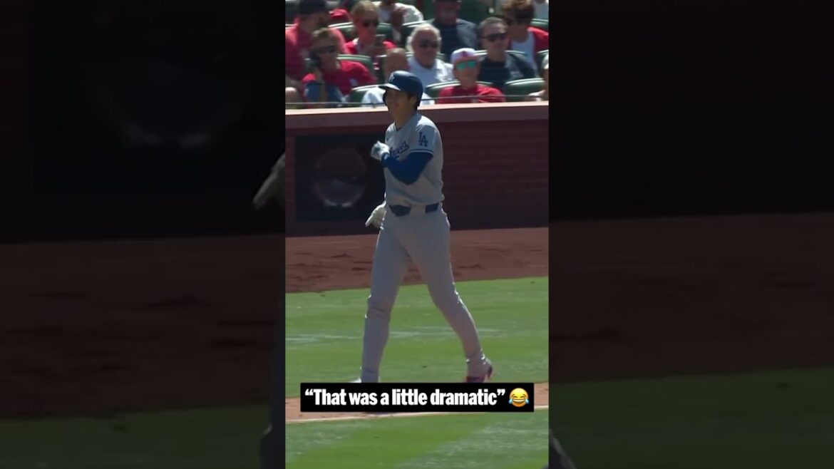 The Dodgers booth had to call out Shohei’s reaction to this 75 MPH hit by pitch 😅