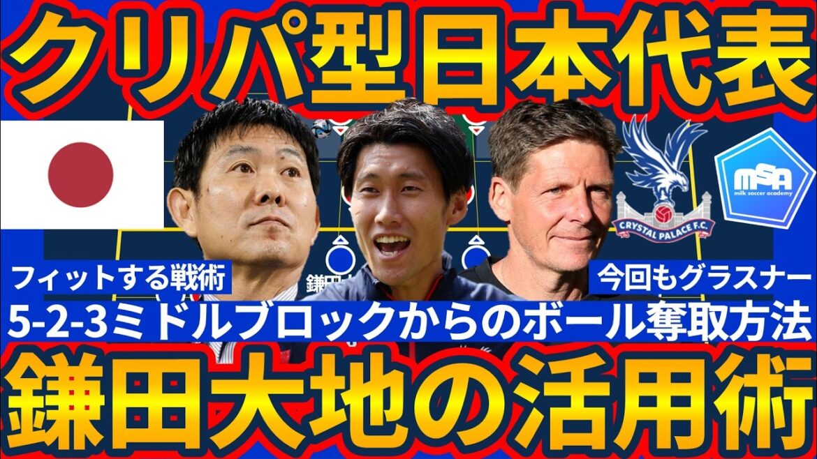 [Crystal Palace type Japan National Team]Daichi Kamata will be the key player again as a side compression middle block...Make full use of Glasner tactics as in the previous time with Frankfurt