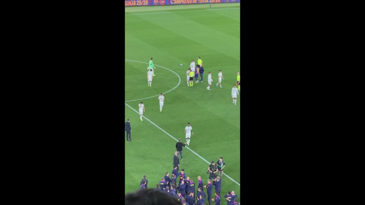 DETAIL of FLICK with the MADRID players after BARÇA is proclaimed CHAMPION