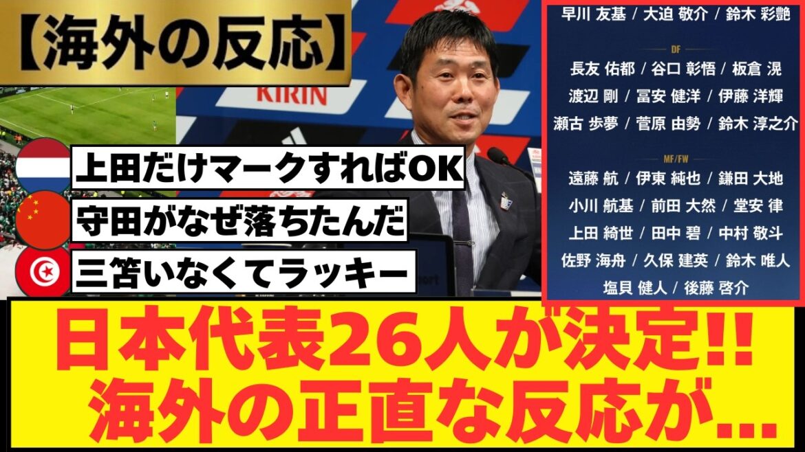 [Overseas Reactions]Here is the evaluation of the opponents' support for the members of Japan's World Cup team...
