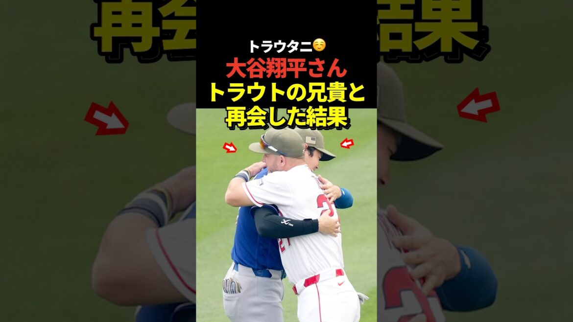 Shohei Otani and Trout reunite and hug!