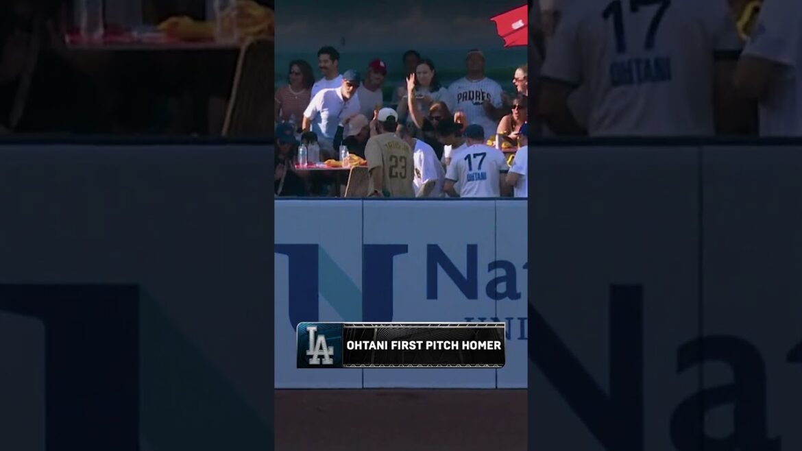 Shohei Ohtani leaves the yard on the first pitch of the ballgame! 🔥 #mlb #dodgers #shoheiohtani Shohei Ohtani leaves the yard on the first pitch of the ballgame! 🔥 #mlb #dodgers #shoheiohtani