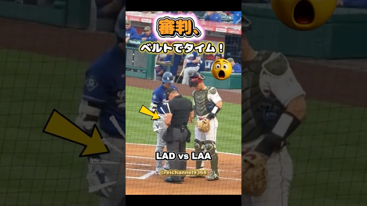 [Shohei Otani]LAD vs LAA: Referee, time on the belt! 😂😂😂 #shorts #mlb #Shohei Otani
