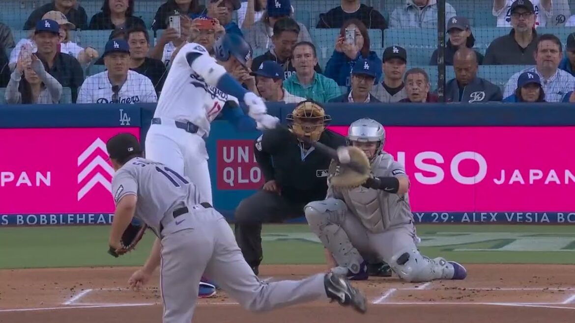 Shohei Ohtani crushes a LEADOFF HOMER for the Dodgers! 💪 (Also pitched a scoreless 1st inning 😅)