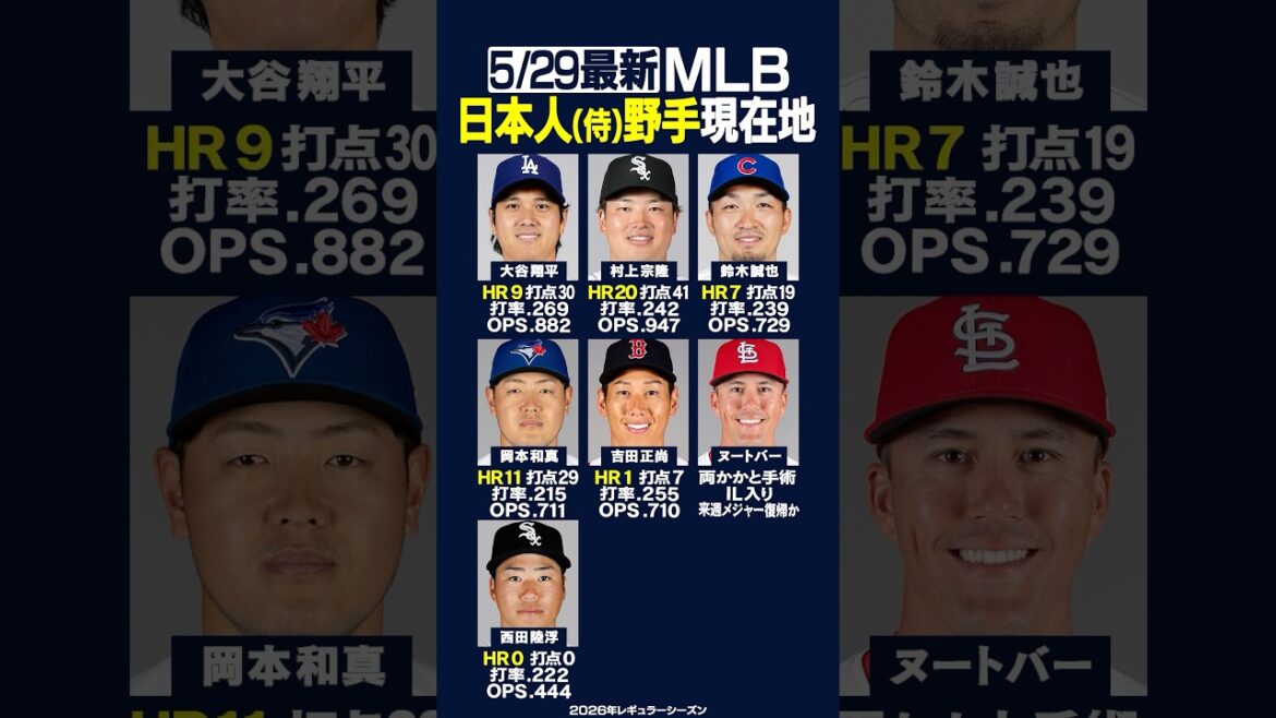 [Latest on 5/29]Click here for the current location of the major Japanese “fielder”!! ️⚾️✨ White Sox Munetaka Murakami 2 at bats, 1 hit, 1 RBI ✨ Cubs Seiya Suzuki 5 at bats, 2 hits, 2 RBIs ✨ Nootbar returns next week ⁉️ #mlb #Japanese #shorts