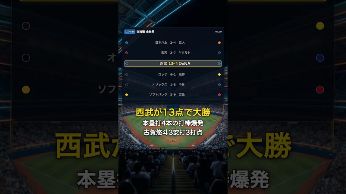 We bring you all the baseball news for today, May 29th (Friday). #Professional Baseball #Interleague Game #npb #MLB #Seiya Suzuki #Haruto Takahashi #Seibu