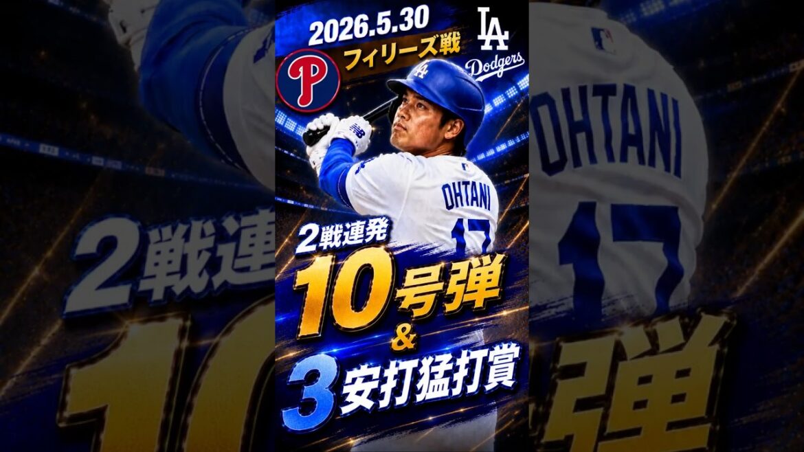 [Shohei Otani]2026.5.30 “2-game No. 10 bullet & 3 hits award” vs. Phillies #Shohei Ohtani #Dodgers #mlb #shorts