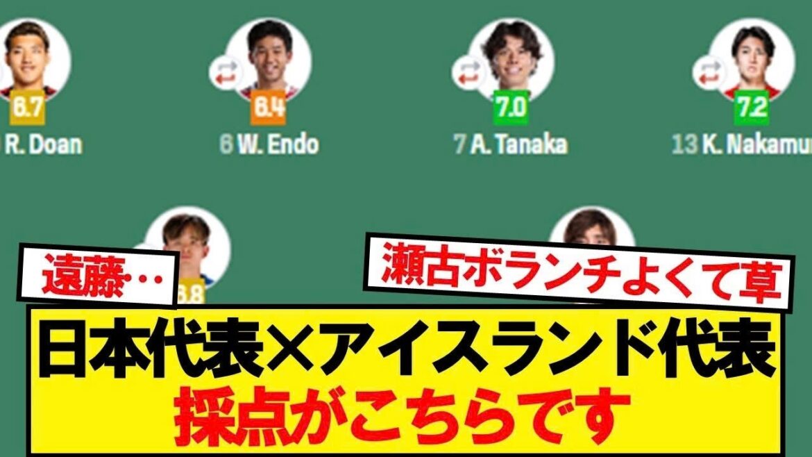 [Evaluation]Japan National Team VS Iceland National Team, here is the scoring! ! ! ! !