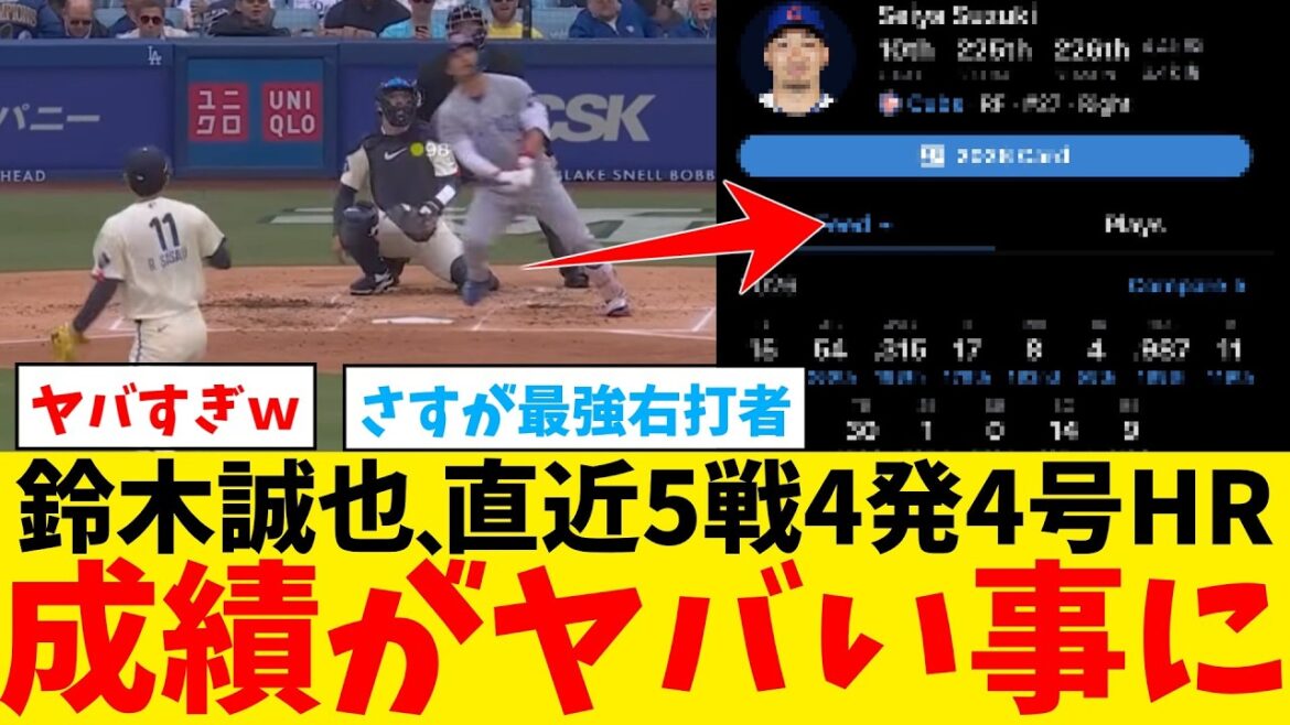 Seiya Suzuki's performance is terrible with 4 hits and 4th home run in 5 games lol[Nan J Professional Baseball Reaction Collection][2ch Thread][5ch Thread][Shohei Otani][MLB][WBC]