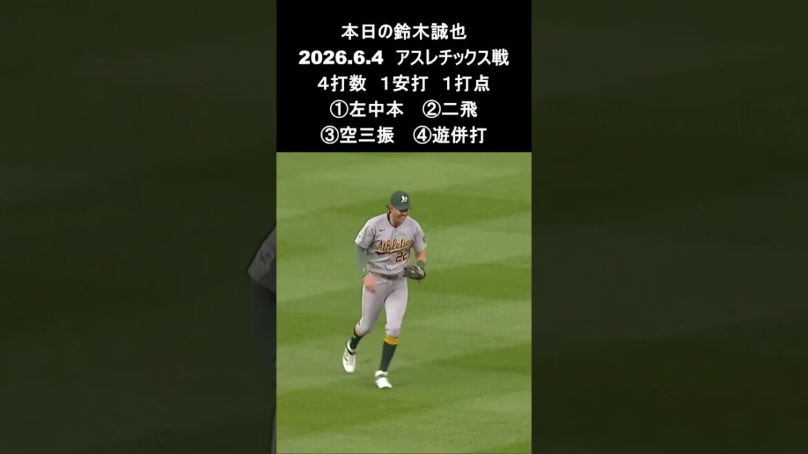 [Seiya Suzuki]2026.6.4 “No. 8 solo home run for the first time in 23 games” against Athletics #Seiya Suzuki #Cubs #mlb