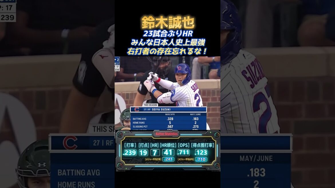 Seiya Suzuki, No. 8 solo for the first time in 23 games! A powerful 124-meter shot had all the home fans standing[against Athletics]