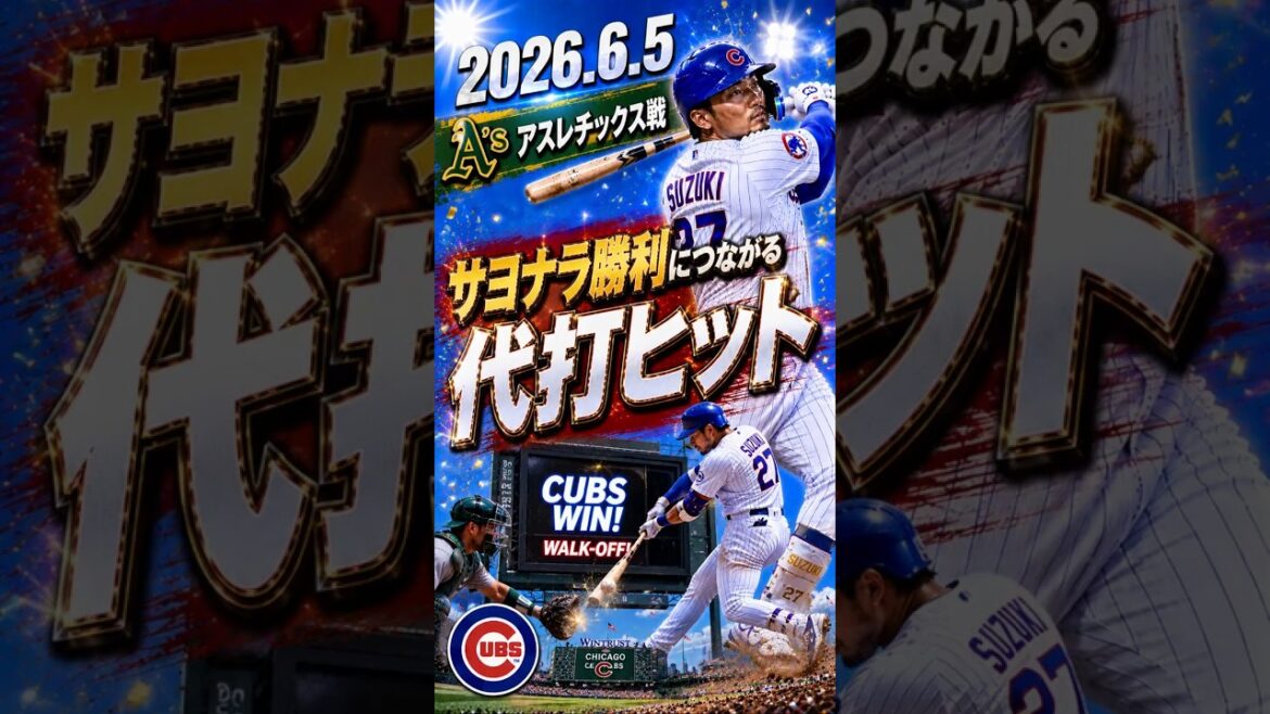 [Seiya Suzuki]2026.6.5 “Pinch-hitter hit that leads to walk-off victory” vs. Athletics #Seiya Suzuki #Cubs #mlb