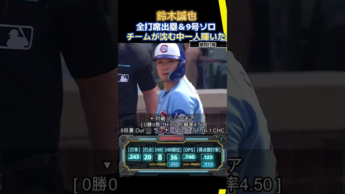 6/6 Seiya Suzuki, on base in all at-bats & No. 9 solo makes his presence felt! The team showed No. 4's determination despite a crushing defeat[game against Giants]