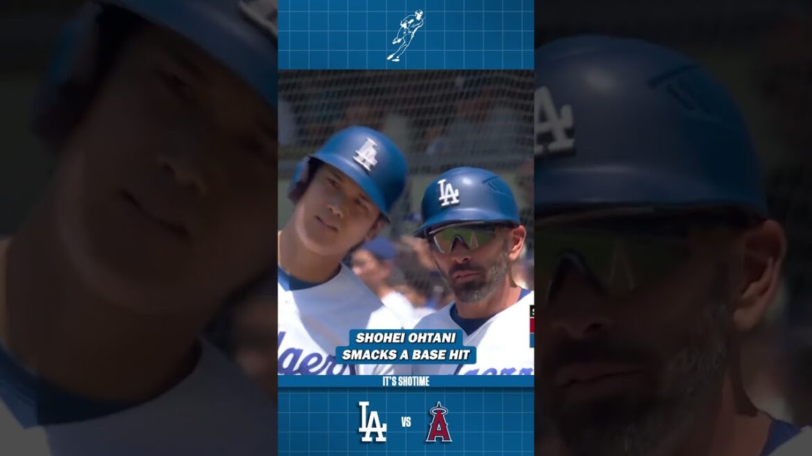 Shohei Ohtani Lines A Base Hit To Right Field