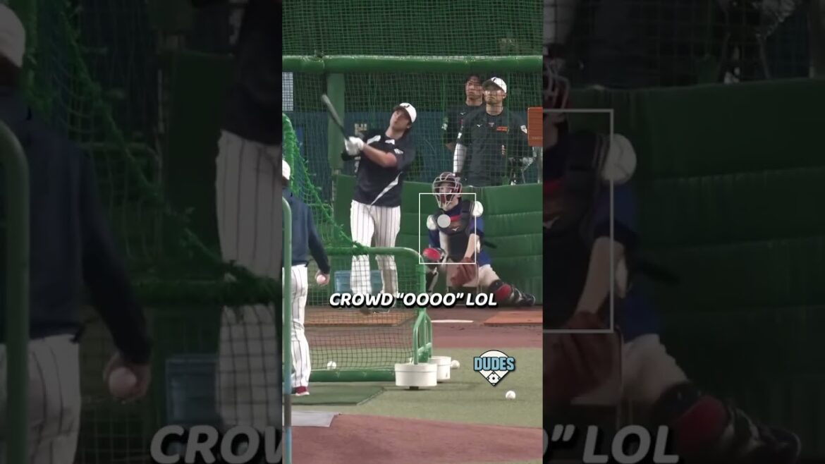 Shohei Ohtani takes BP before WBC