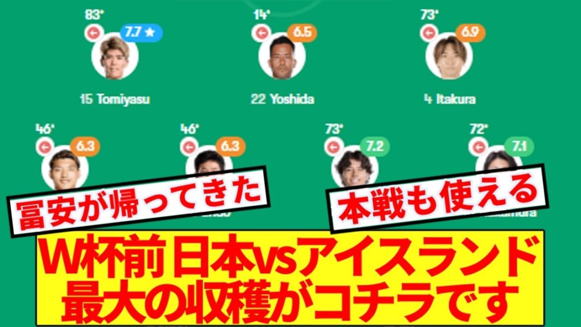 [Expected]The biggest takeaway from the pre-World Cup send-off match between Japan and Iceland is here lol