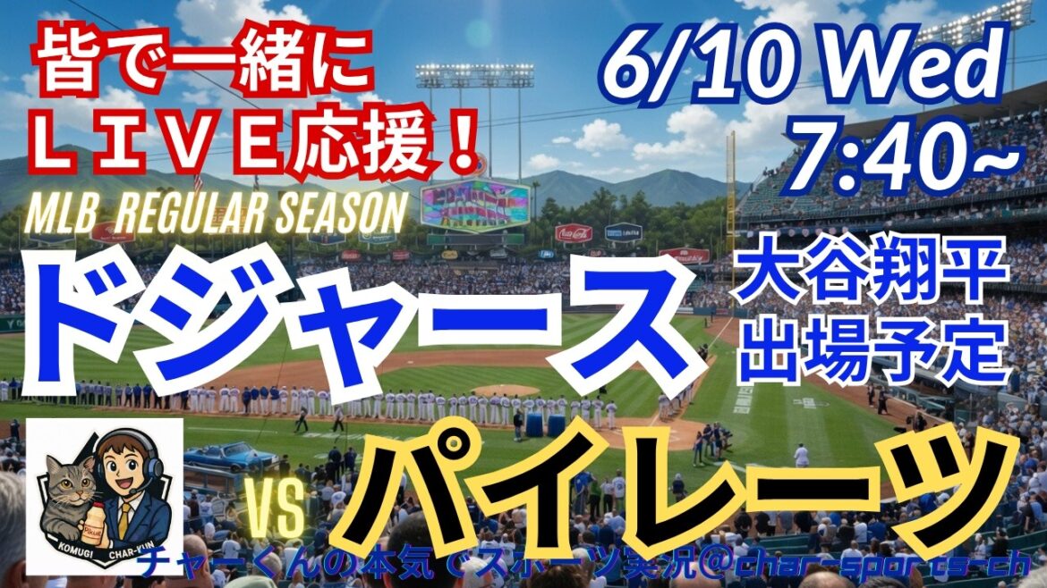 [Otani participates! Simultaneous viewing live support]Live live support of MLB Dodgers VS Pirates in a radio style! #Ohtani Home Run #Shohei Ohtani #Dodgers #MLBLIVE #MLB Live #Baseball #MLB #Dual Wielding