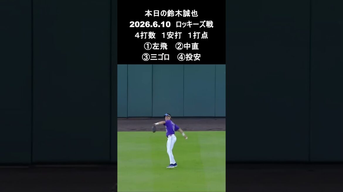 [Seiya Suzuki]2026.6.10 “1 hit, 1 RBI” vs. Rockies #Seiya Suzuki #Cubs #mlb