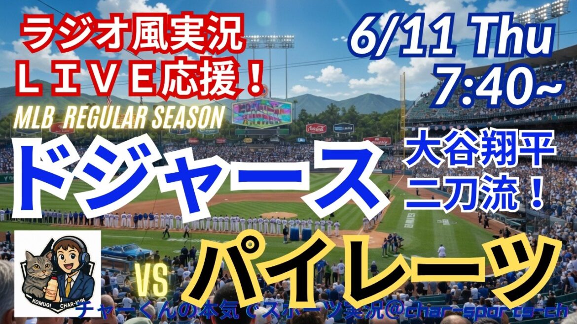 [Otani dual wielding! Simultaneous viewing live support]Live live support of MLB Dodgers VS Pirates in a radio style! #Ohtani Home Run #Shohei Ohtani #Dodgers #MLBLIVE #MLB Live #Baseball #MLB #Dual Wielding