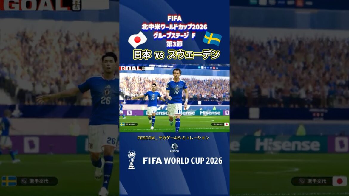 Kiyo Ueda[Japan x Sweden | Ai Simulation]2026 FIFA North and Central America World Cup Group Stage Round 3 | World Cup World Cup | J League | PES 2021 efootball