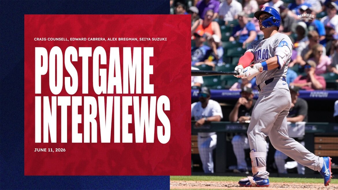 POSTGAME INTERVIEWS: Cabrera, Bregman, Suzuki, and Counsell | Cubs Locker Room Sound (6/11/2026) POSTGAME INTERVIEWS: Cabrera, Bregman, Suzuki, and Counsell | Cubs Locker Room Sound (6/11/2026)