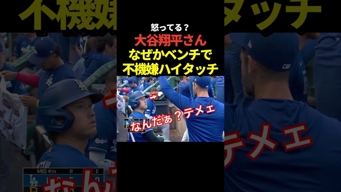 Shohei Otani high fives on the bench! Are you angry?