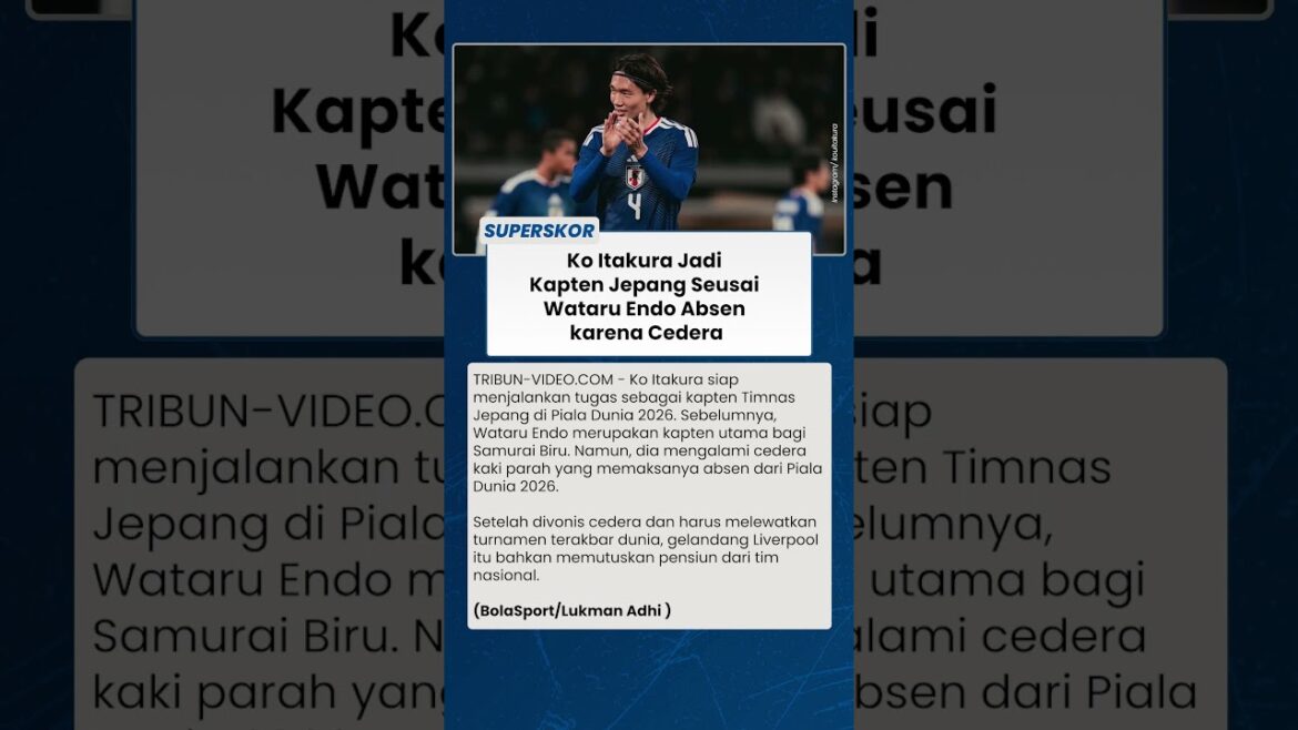 Ko Itakura becomes Japan’s captain after Wataru Endo is absent due to injury Ko Itakura becomes Japan's captain after Wataru Endo is absent due to injury