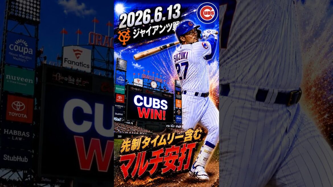 [Seiya Suzuki]2026.6.13 ``Multi-hit including first hit with a timely hit'' against Giants #Seiya Suzuki #Cubs #mlb