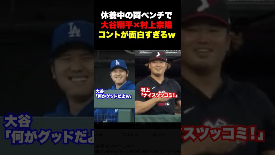 The exchange between Shohei Otani and Munetaka Murakami during the break is so funny lol The exchange between Shohei Otani and Munetaka Murakami during the break is so funny lol