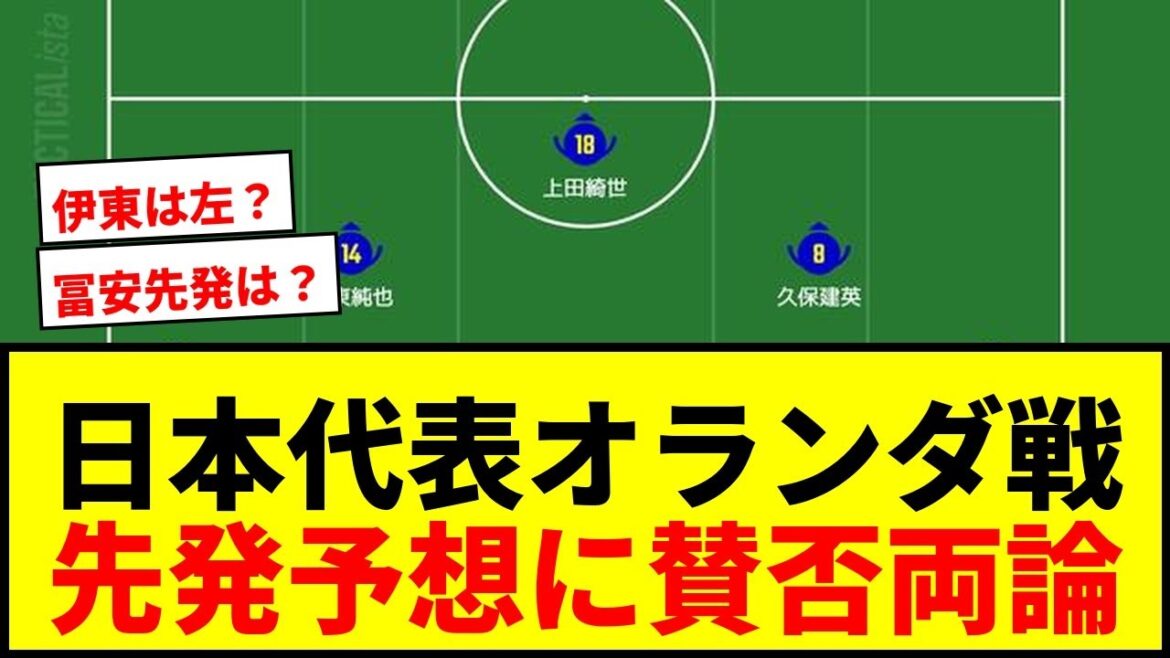 [Japan National Team]Prediction for starting lineup against Netherlands! Takehiro Tomiyasu is the right CB and Junya Ito is the left shadow!