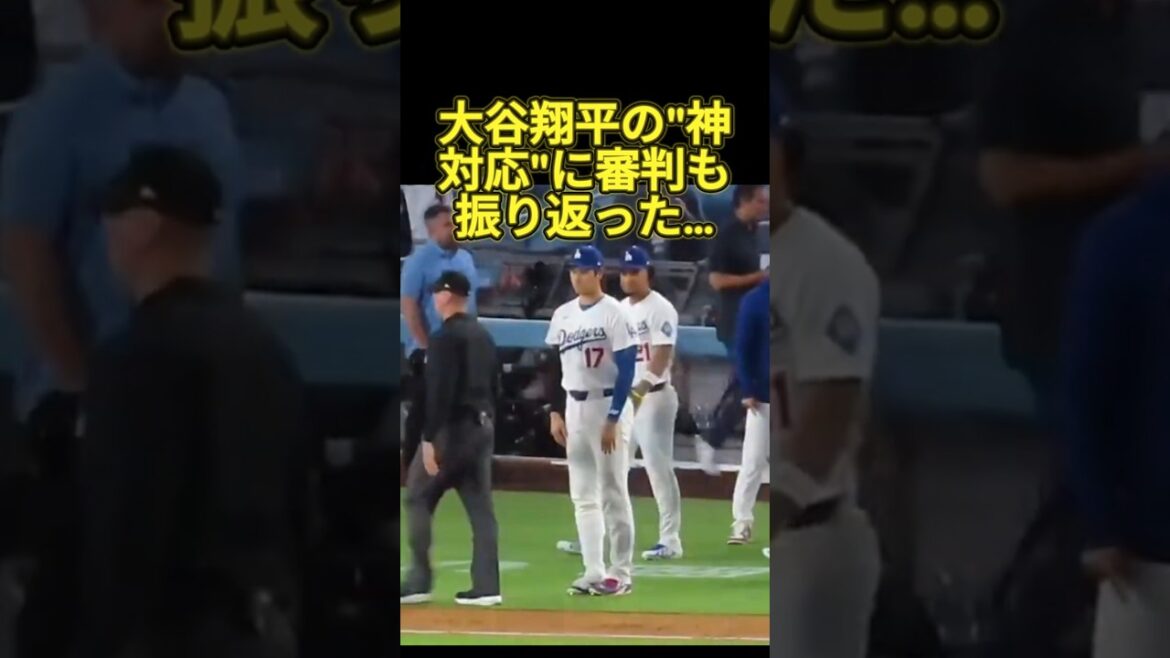 The referee looked back at Shohei Ohtani's "God response"...❤🥰 #Shohei Ohtani #Dodgers #mlb