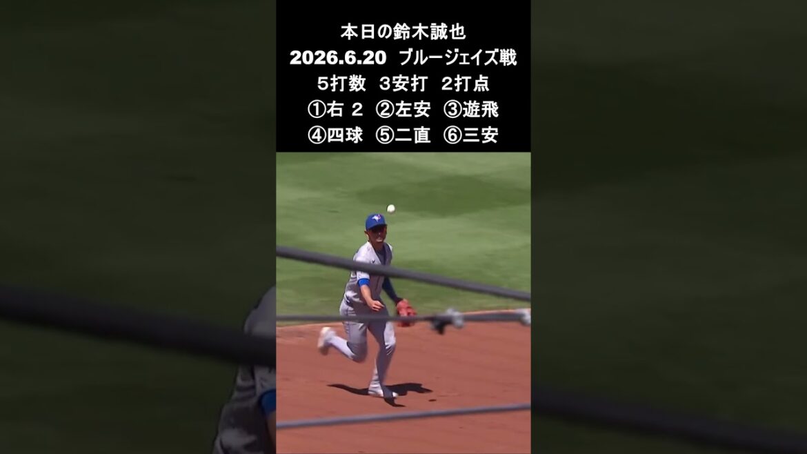 [Seiya Suzuki]2026.6.20 "No. 4 DH 3 hits, 2 RBIs" vs. Blue Jays #Seiya Suzuki #Cubs #mlb