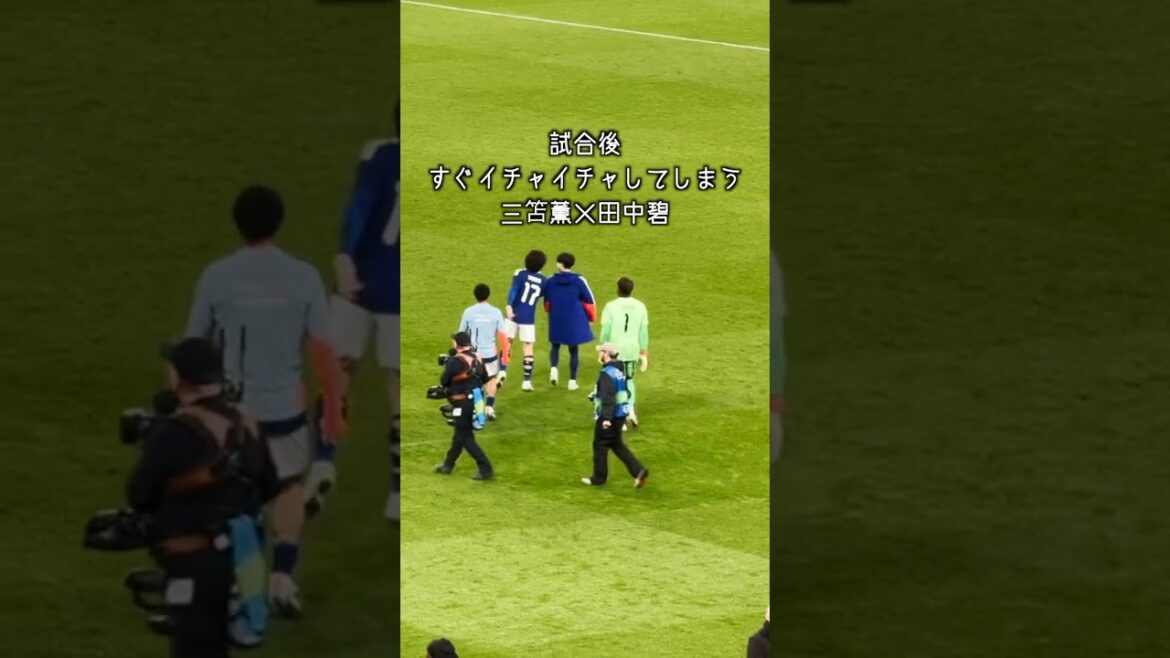 Kaoru Mitoma and Aoi Tanaka are flirting after the match Kaoru Mitoma and Aoi Tanaka are flirting after the match