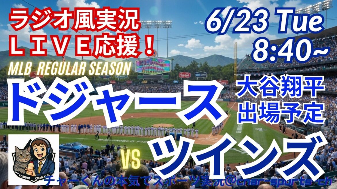 [Otani participates! Simultaneous viewing live support]Live live support of MLB Dodgers VS Twins in a radio style! ＃Shohei Ohtani ＃Dodgers ＃MLBLIVE ＃MLBLIVE ＃Baseball ＃MLB ＃Otani home run ＃Yoshinobu Yamamoto