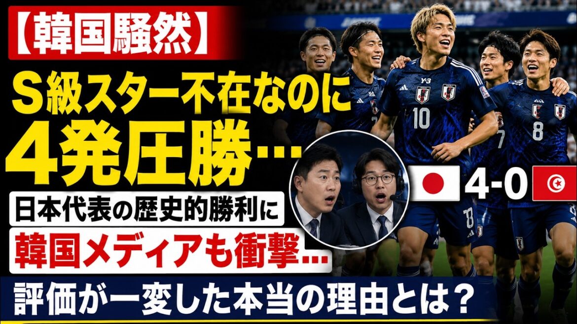 [Korea's uproar]"A four-shot victory despite the absence of an S-class star..." The Korean media was shocked by the Japanese national team's historic victory... What was the real reason for the sudden change in ratings?