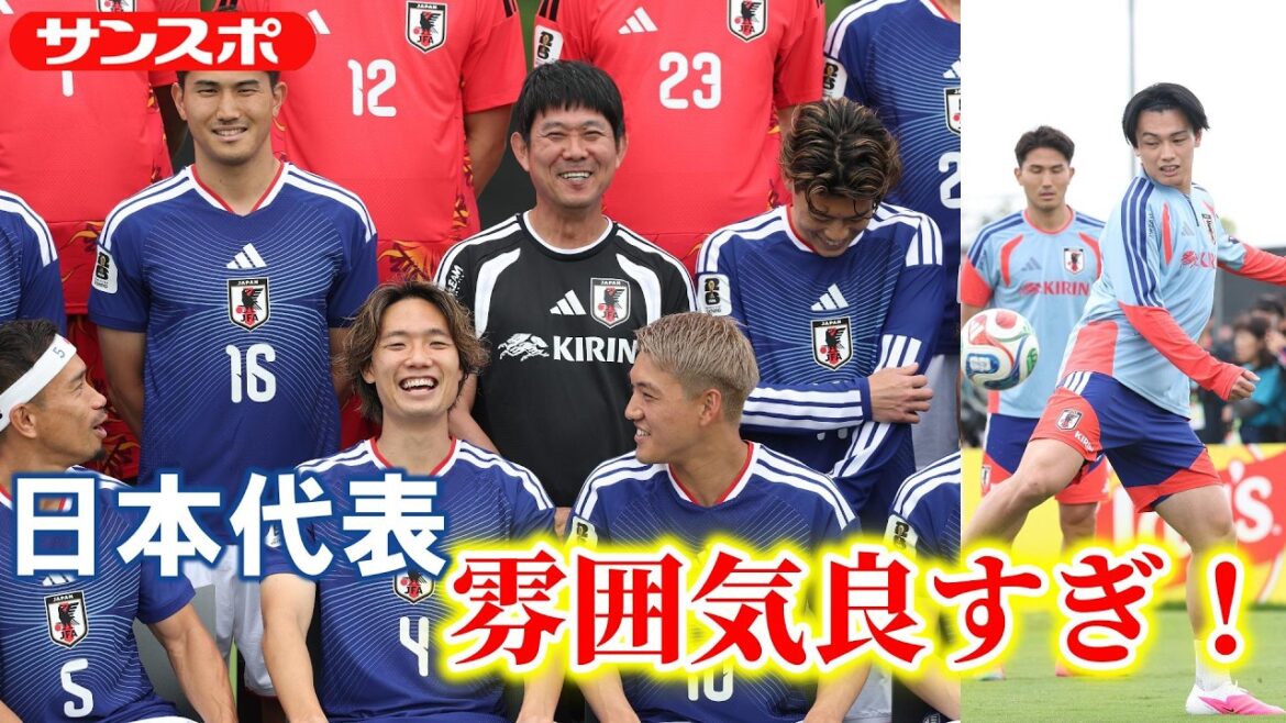 [Soccer]Japan national team starts game against Sweden, smiling commemorative photo... GK practice and ball passing released