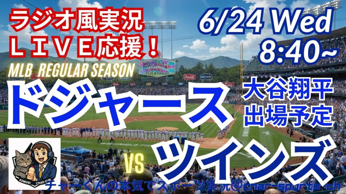 [Otani participates! Simultaneous viewing live support]Live live support of MLB Dodgers VS Twins in a radio style! ＃Shohei Ohtani ＃Dodgers ＃MLBLIVE ＃MLBLIVE ＃Baseball ＃MLB ＃Otani home run ＃Yoshinobu Yamamoto